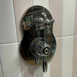 Thomas Crapper 1920 Shower Valve - Two Way Concealed Thermostatic -Oldfashionedbathrooms Store 1920 Trim Set for 2 Way Shower Valve roomset