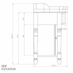 Foresters Period Oak Cabinet & 72cm Basin | Old Fashioned Bathrooms 5 Foresters Period Oak Cabinet & 72cm Basin | Old Fashioned Bathrooms -Oldfashionedbathrooms Store 72cm Bow Front Unit Side Dimensions