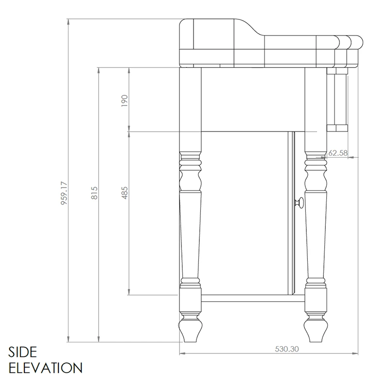 Foresters Period Oak Cabinet & 72cm Basin | Old Fashioned Bathrooms 3 Foresters Period Oak Cabinet & 72cm Basin | Old Fashioned Bathrooms - Image 3