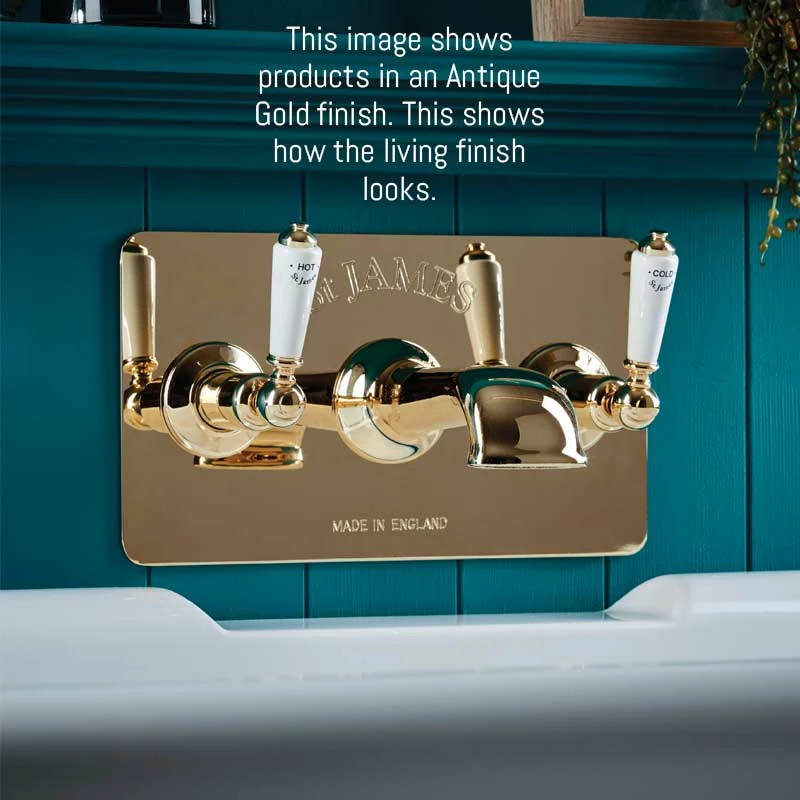 St James Antique Gold Vertical Drop Shower Arm | OFB | Suffolk 2 St James Antique Gold Vertical Drop Shower Arm | OFB | Suffolk - Image 2