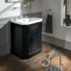Empire Art Deco Black Cabinet & Inset Basin | Old Fashioned Bathrooms