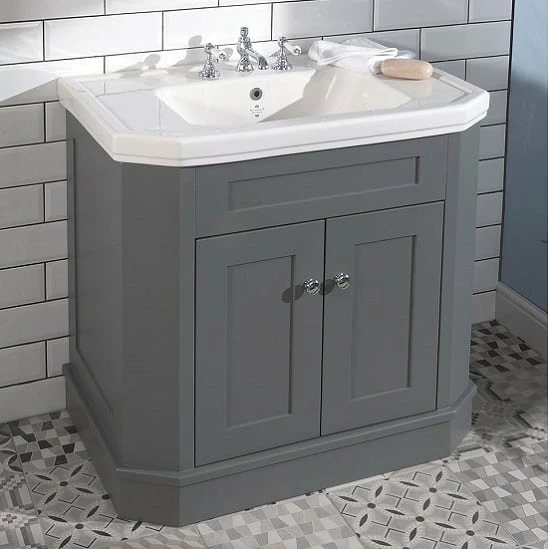 Empire Art Deco 920 Cabinet & Basin In Grey | Old Fashioned Bathrooms 1 Empire Art Deco 920 Cabinet & Basin In Grey | Old Fashioned Bathrooms