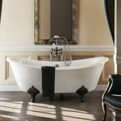 Burlington Bateau Double Ended Bath With Standard Feet - 1640mm | Old Fashioned Bathrooms