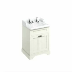 Burlington Freestanding Vanity Unit With Doors And Overflow Basin -Oldfashionedbathrooms Store Burlington Freestanding 65 Vanity Unit with doors and Classic Basin Invisible Waste 1