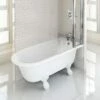 Burlington Hampton 150cm Right Handed Showering Bath With Standard Feet | Old Fashioned Bathrooms