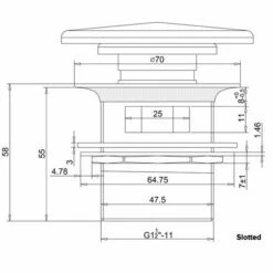 Burlington Click Clack Bath Waste, Natural Stone Cover | OFB 5 Burlington Click Clack Bath Waste, Natural Stone Cover | OFB -Oldfashionedbathrooms Store ClickClackbathwasteStone slotted