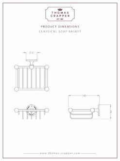 Thomas Crapper Classical Soap Basket | Old Fashioned Bathrooms -Oldfashionedbathrooms Store Dim 20329 TC1 050 Soap Basket