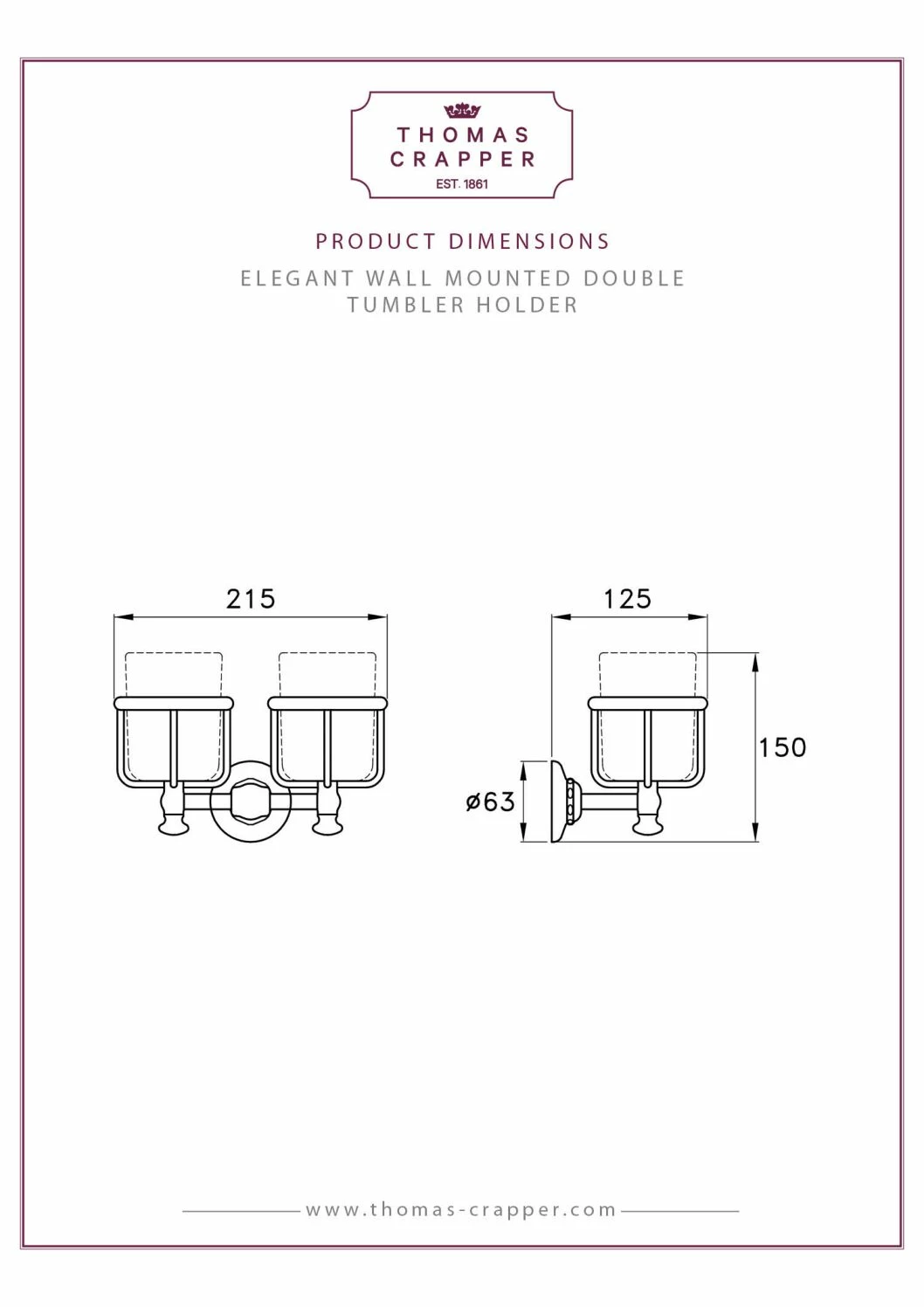 Thomas Crapper Elegant Wall Mounted Double Soap Dispenser Holder | Old Fashioned Bathrooms 2 Thomas Crapper Elegant Wall Mounted Double Soap Dispenser Holder | Old Fashioned Bathrooms - Image 2