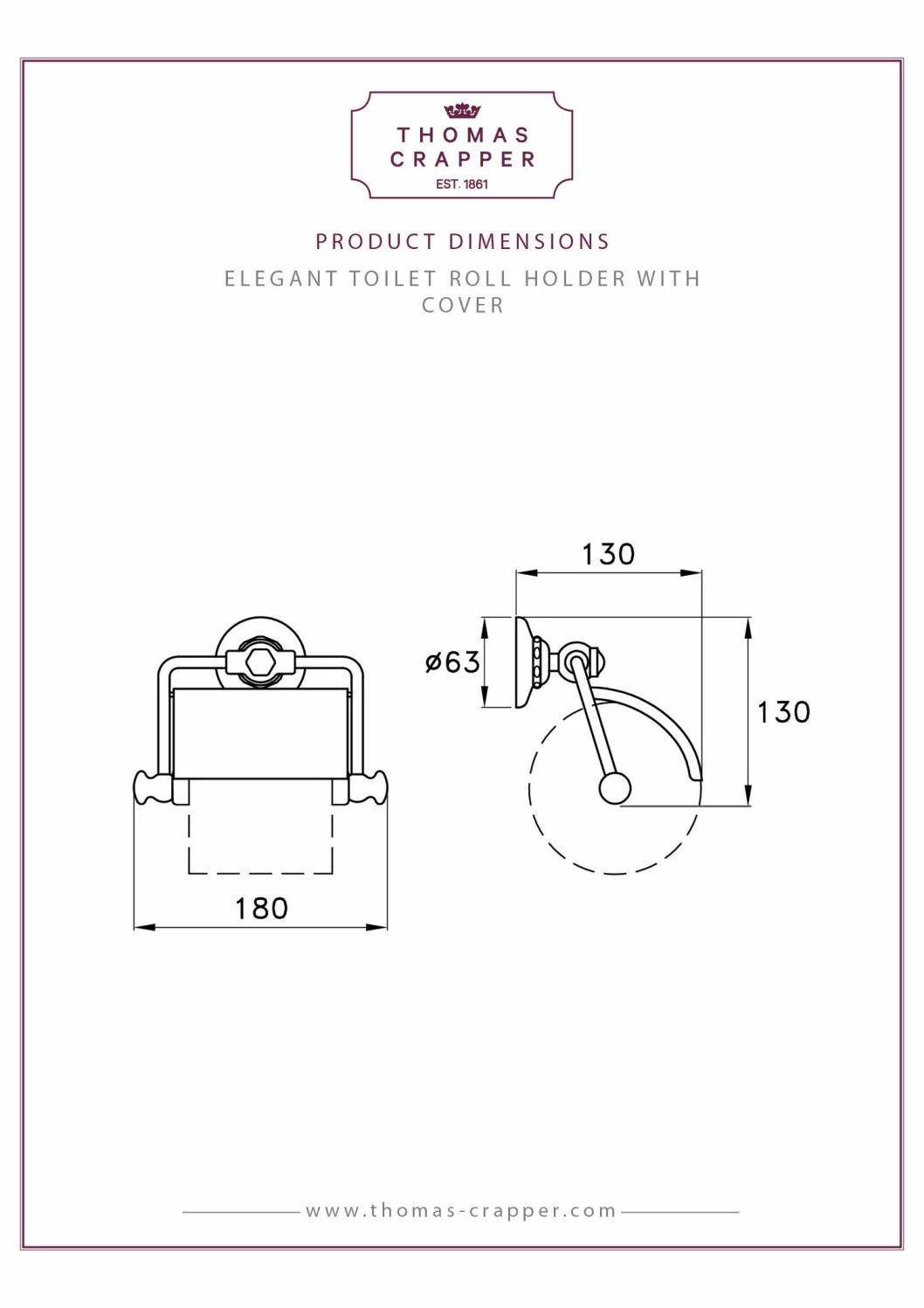 Thomas Crapper Elegant Toilet Roll Holder With Cover | Old Fashioned Bathrooms 2 Thomas Crapper Elegant Toilet Roll Holder With Cover | Old Fashioned Bathrooms - Image 2