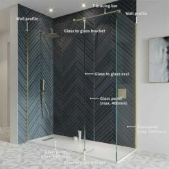 Crosswater 'Gallery 10' Corner With Fixed Deflector (T-Bracing Bar) | Suffolk -Oldfashionedbathrooms Store Gallery 10 Corner with Fixed Deflector T Bracing Bar 2