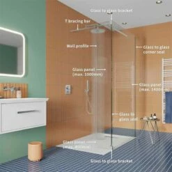 Crosswater 'Gallery 10' Glass Corner With Fixed Deflector | OFB | Suffolk -Oldfashionedbathrooms Store Gallery 10 Glass Corner with Fixed Deflector2