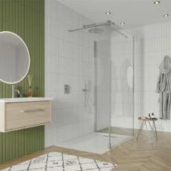 Crosswater 'Gallery 10' Glass Corner With Hinged Deflector | Suffolk