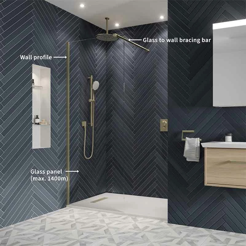 Crosswater 'Gallery 10' Recess With Wall Bracing Bar | OFB | Suffolk 2 Crosswater 'Gallery 10' Recess With Wall Bracing Bar | OFB | Suffolk - Image 2