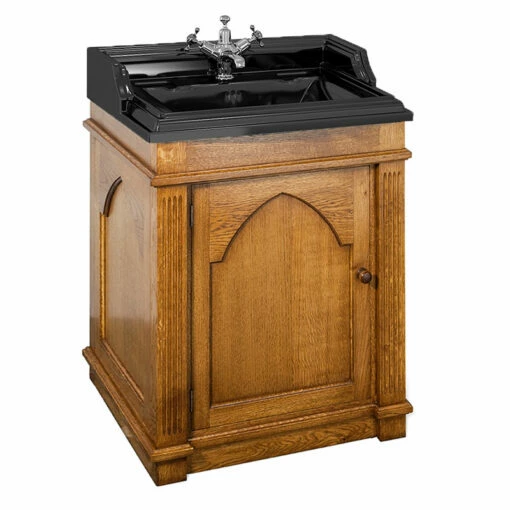 Foresters Gothic Vanity Cabinet & Basin | Old Fashioned Bathrooms | Suffolk -Oldfashionedbathrooms Store Gothic Unit Medium Black Ceramic Basin