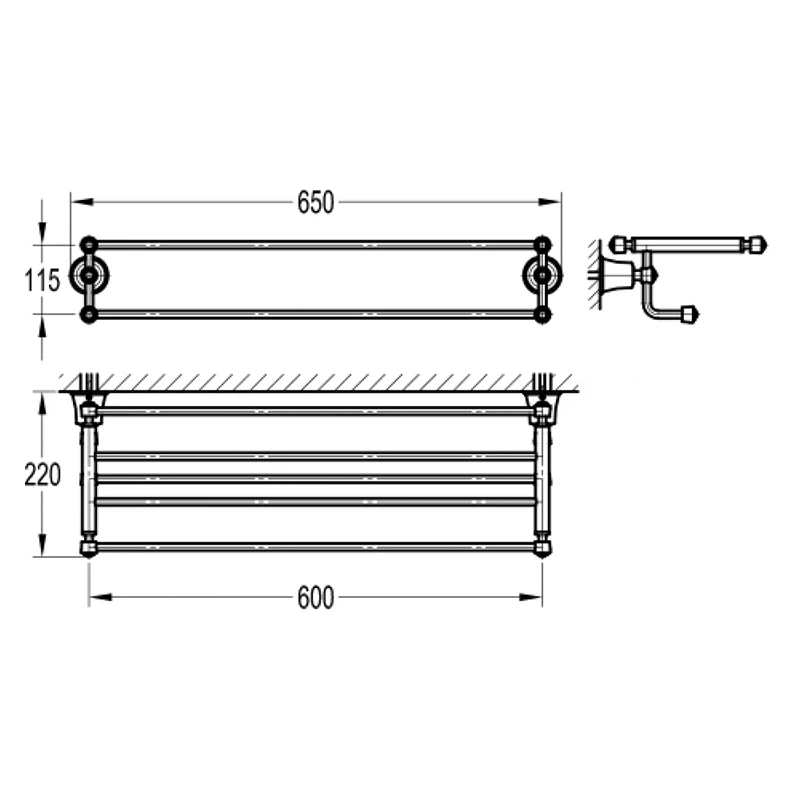 Liberty Brass Triple Towel Bar By Old Fashioned Bathrooms In Suffolk 2 Liberty Brass Triple Towel Bar By Old Fashioned Bathrooms In Suffolk - Image 2