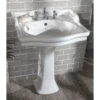 Loxley 650mm Basin With Pedestal | Old Fashioned Bathrooms