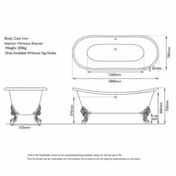 Cast Iron Orford Raised Double Ended Bath | Old Fashioned Bathrooms -Oldfashionedbathrooms Store Orford Cast Iron Bath Dimensions