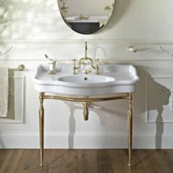 Palladio 100cm Console Basin On Metal Wash Stand | OFB -Oldfashionedbathrooms Store Palladio 100cm Console Basin on Stand