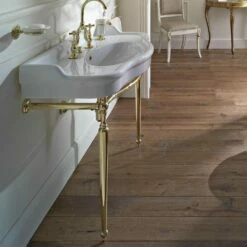 Palladio 100cm Console Basin On Metal Wash Stand | OFB -Oldfashionedbathrooms Store Palladio100cmConsoleBasinMetalWashStand