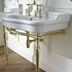 Palladio 100cm Console Basin On Metal Wash Stand | OFB -Oldfashionedbathrooms Store Palladio100cmConsoleBasinMetalWashStand1 1