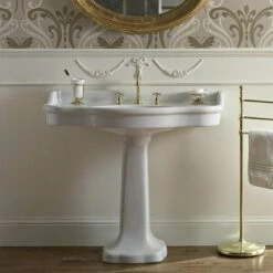 Sizeable Palladio 100cm Console Basin On Pedestal