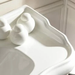 Retro 100cm Console Basin On Ceramic Brackets | OFB -Oldfashionedbathrooms Store Retro 100 console Close up 1