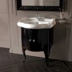 Retro 69cm Gloss 2 Door Cabinet And Basin | Old Fashioned Bathrooms