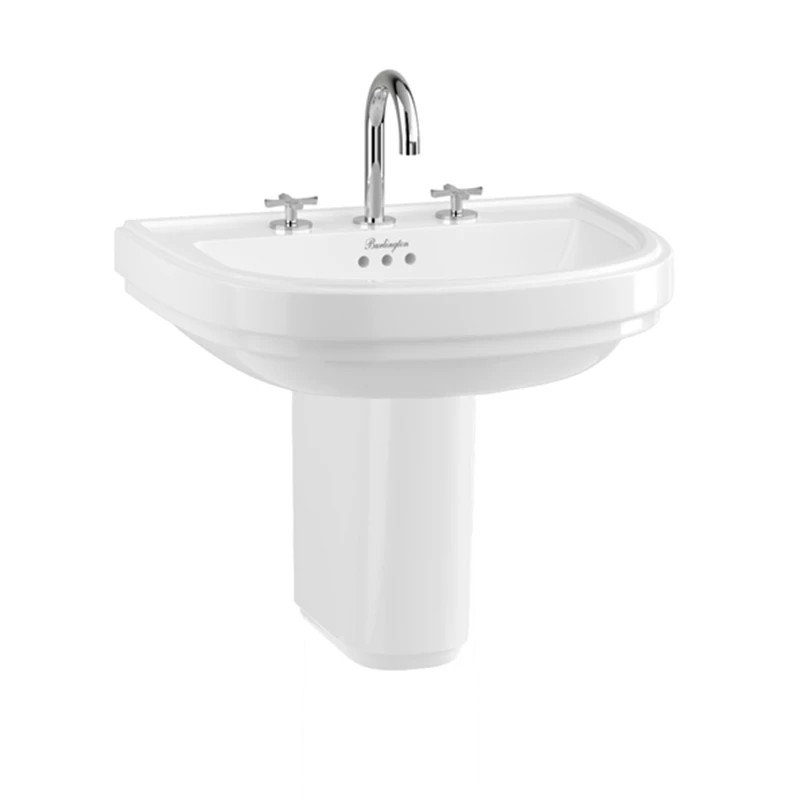 Riviera 580mm D Shape Basin & Semi Pedestal | OFB 1 Riviera 580mm D Shape Basin & Semi Pedestal | OFB