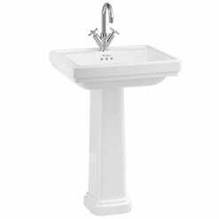Riviera 580mm Square Basin With Riviera Full Pedestal | OFB