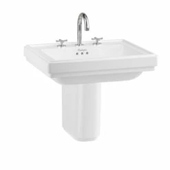 Riviera 580mm Square Basin & Semi Pedestal | Old Fashioned Bathrooms