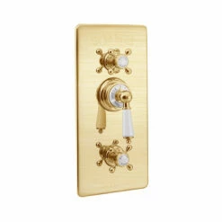 St James - 'Kit 6' Antique Gold Concealed Shower | Shop Here 10 St James - 'Kit 6' Antique Gold Concealed Shower | Shop Here -Oldfashionedbathrooms Store St James Brass Traditional Concealed Valve 2 Outlets 1