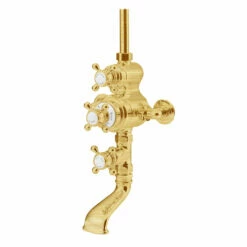 St James - 'Kit 3' Brass Exposed Shower | Shop Here -Oldfashionedbathrooms Store St James Brass Traditional Exposed Valve and Bath Filler 1