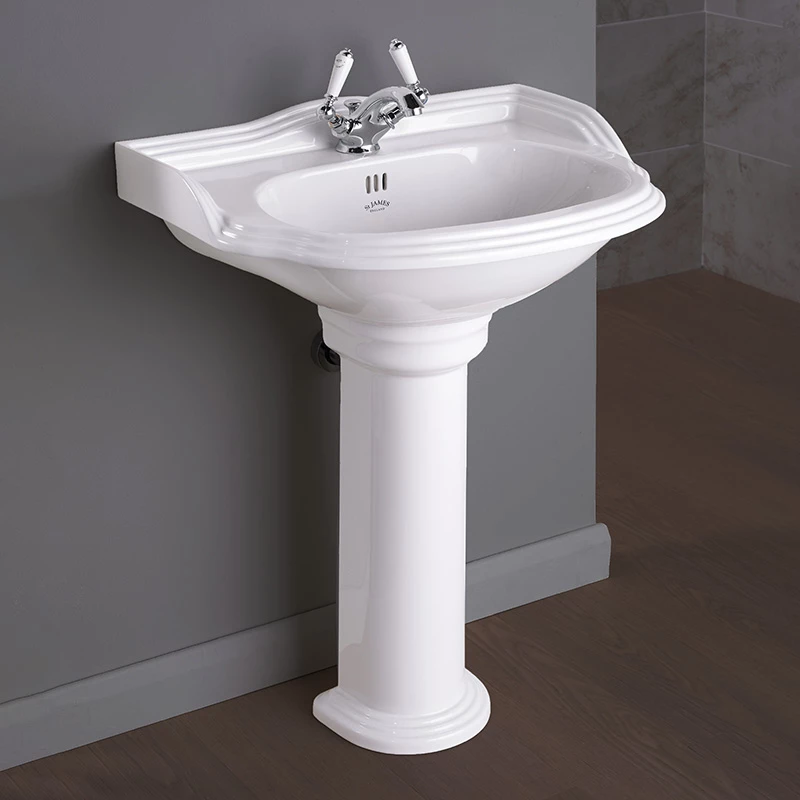 St James Hampton Large Basin And Pedestal | Old Fashioned Bathrooms 1 St James Hampton Large Basin And Pedestal | Old Fashioned Bathrooms