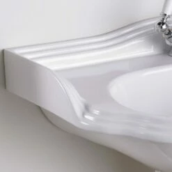 St James Hampton Cloakroom Basin | Old Fashioned Bathrooms -Oldfashionedbathrooms Store St James Hampton Large Basin and Pedestal close up 1