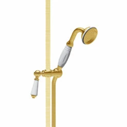 St James - 'Kit 2' Brass Exposed Shower | Shop Here -Oldfashionedbathrooms Store St James hand shower with slider and hose 1
