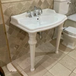 Old England Suffolk, 90cm Console Basin And Ceramic Legs | OFB -Oldfashionedbathrooms Store Suffolk 90cm Console Basin on Legs