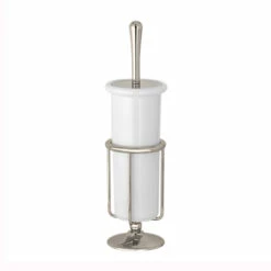 Thomas Crapper Elegant Free Standing Toilet Brush | Old Fashioned Bathrooms -Oldfashionedbathrooms Store Thomas Crapper Elegant Free Standing Toilet Brush Nickel
