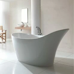 Victoria + Albert Amalfi Bath - Slipper 1632mm | OFB -Oldfashionedbathrooms Store Victoria Albert Amalfi Freestanding Modern Roll Top Bath Image2