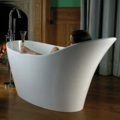 Victoria + Albert Amalfi Bath - Slipper 1632mm | OFB -Oldfashionedbathrooms Store Victoria Albert Amalfi Freestanding Modern Roll Top Bath Image3