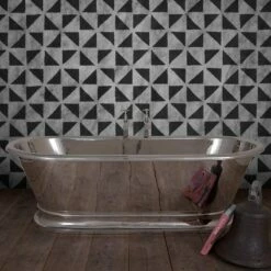Hurlingham Zille Copper Bath - Nickel Exterior & Nickel Interior | OFB