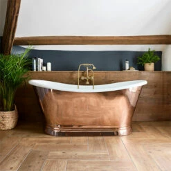 BC Designs Copper Boat Bath With Enamel Interior | Old Fashioned Bathrooms