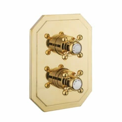 Belgravia Crosshead Thermostatic Shower Valve - 3 Outlets | OFB -Oldfashionedbathrooms Store belgravia crossbox trimset 1 brass