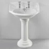 Belgravia 635mm Basin On Fluted Pedestal | Old Fashioned Bathrooms