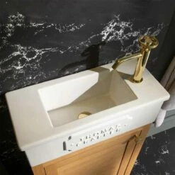 Thomas Crapper Bentham Cloakroom Unit & Basin -Oldfashionedbathrooms Store bentham basin white closeup