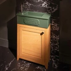 Thomas Crapper Bentham Cloakroom Unit & Basin -Oldfashionedbathrooms Store bentham oak cloakroom unit forest green basin