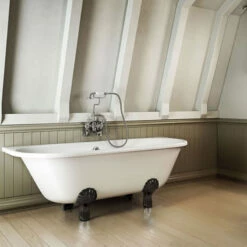 Burlington Avantgarde Back-to-wall 170cm Traditional Bath | Old Fashioned Bathrooms -Oldfashionedbathrooms Store burlington avantgarde 170cm back to wall bath classic black feet