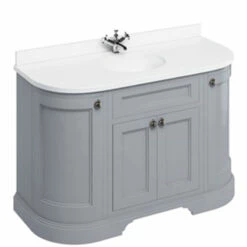 Burlington Freestanding Vanity Unit With Doors And Minerva White Top -Oldfashionedbathrooms Store burlington curved vanity grey