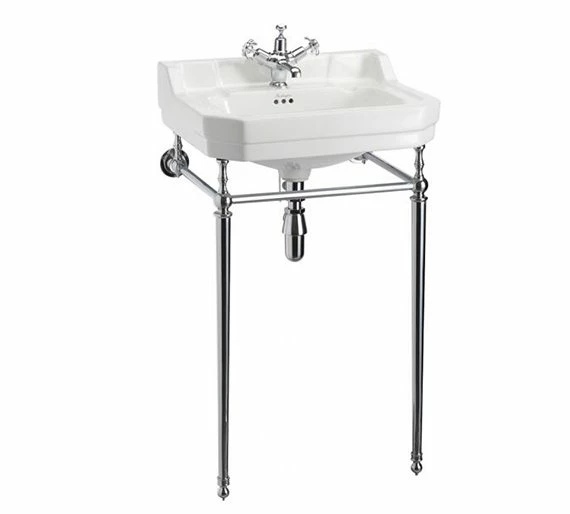 Burlington Edwardian 56cm Basin With Chrome Stand 1 Burlington Edwardian 56cm Basin With Chrome Stand