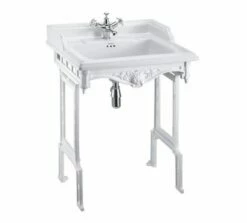Burlington Classic 65cm Basin With Aluminium Stand | OFB -Oldfashionedbathrooms Store burlington georgian washstand with classic basin 1