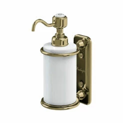 Burlington Single Soap Dispenser From The Burlington Accessories Range. -Oldfashionedbathrooms Store burlington gold single soap dispenser